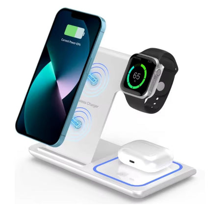 15W fast charging 3-in-1 foldable wireless charger bracket