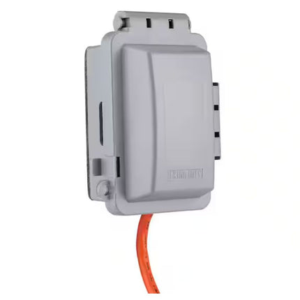 1-Gang Extra Duty Horizontal/Vertical Non-Metallic Weatherproof In-Use Outlet Cover (16-in-1-Configurations), Gray