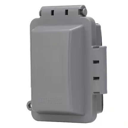 1-Gang Extra Duty Horizontal/Vertical Non-Metallic Weatherproof In-Use Outlet Cover (16-in-1-Configurations), Gray