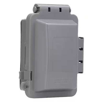 1-Gang Extra Duty Horizontal/Vertical Non-Metallic Weatherproof In-Use Outlet Cover (16-in-1-Configurations), Gray