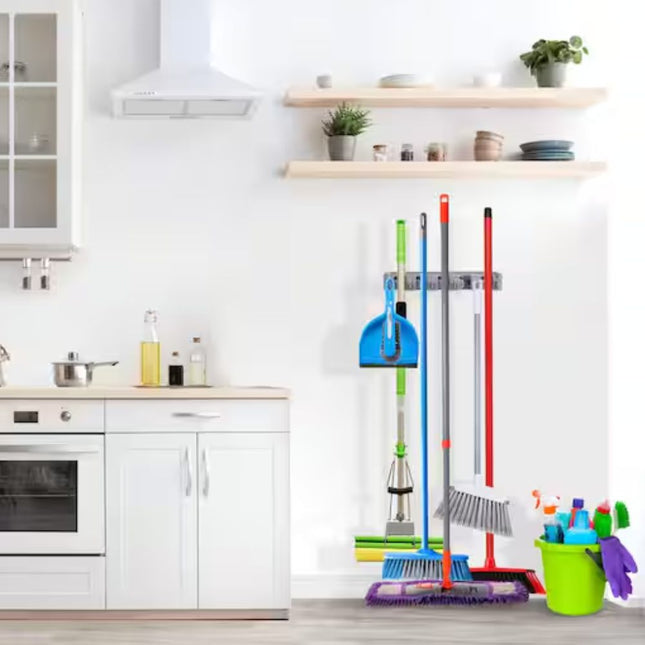 Wall Mounted Broom and Mop Organizer