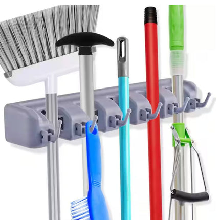 Wall Mounted Broom and Mop Organizer