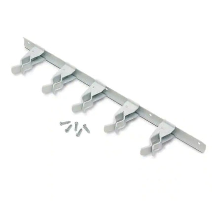 Adjustable storage bar with white steel spring clip