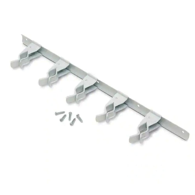 Adjustable storage bar with white steel spring clip