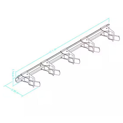 Adjustable storage bar with white steel spring clip