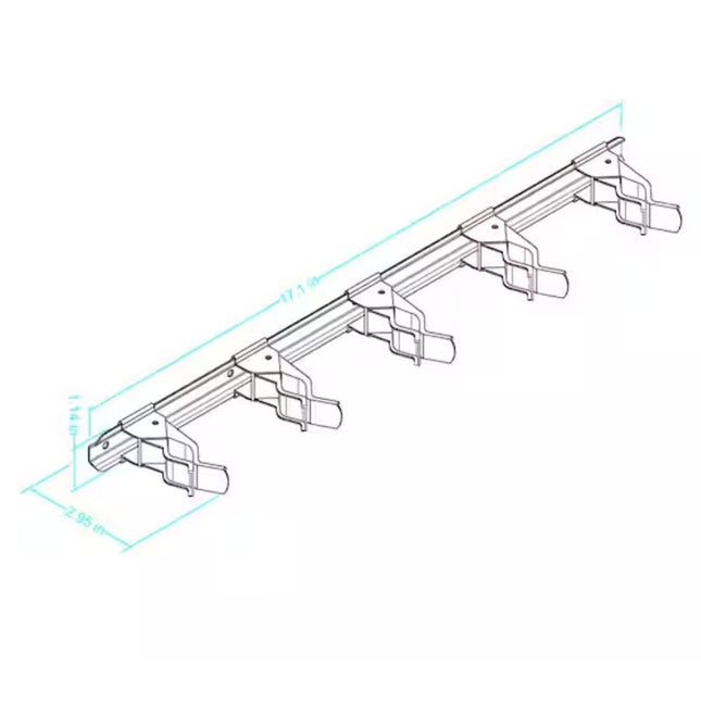 Adjustable storage bar with white steel spring clip
